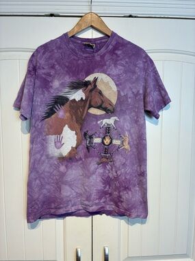 Vintage The Mountain Purple Tie-Dye Horse Graphic Tee